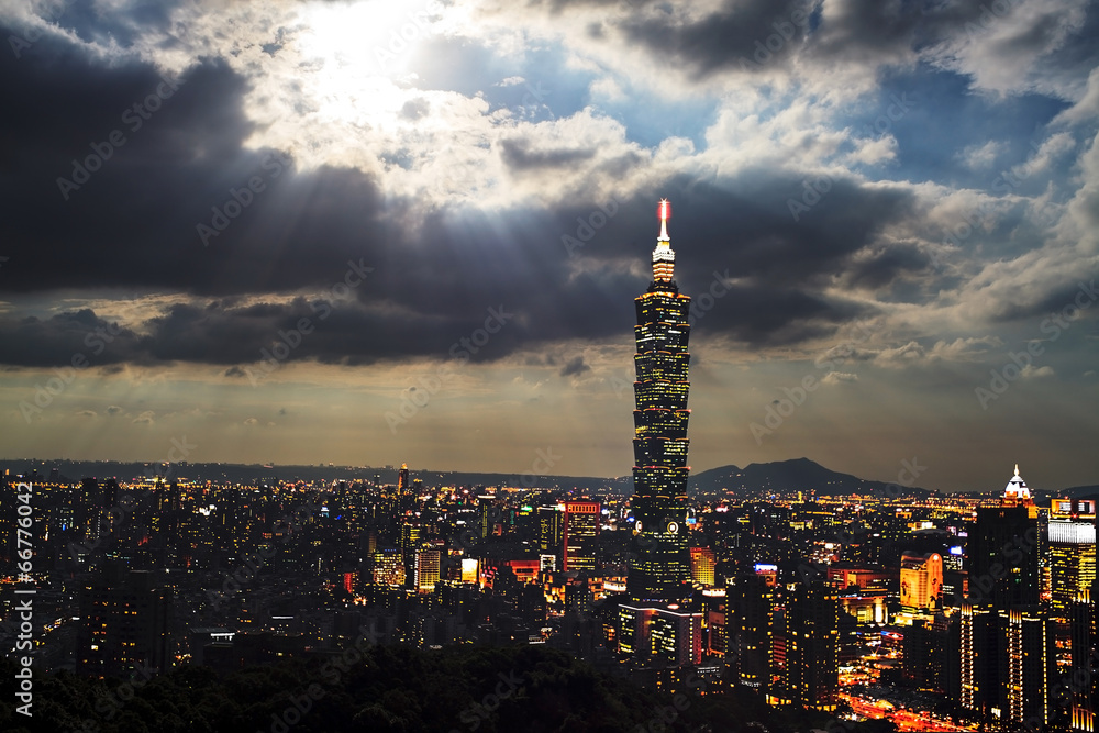 Obraz premium Nice view of Taipei City, Taiwan