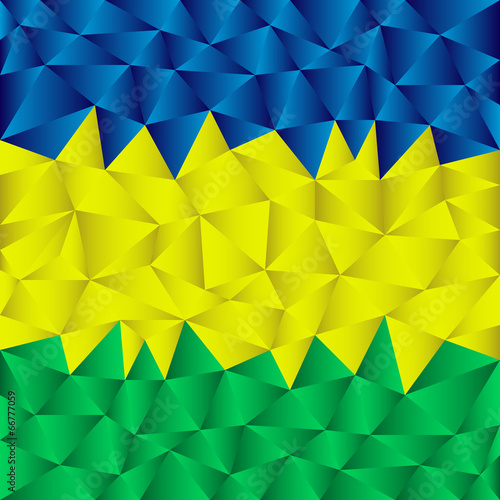 abstract triangular striped background using brazil flag colors