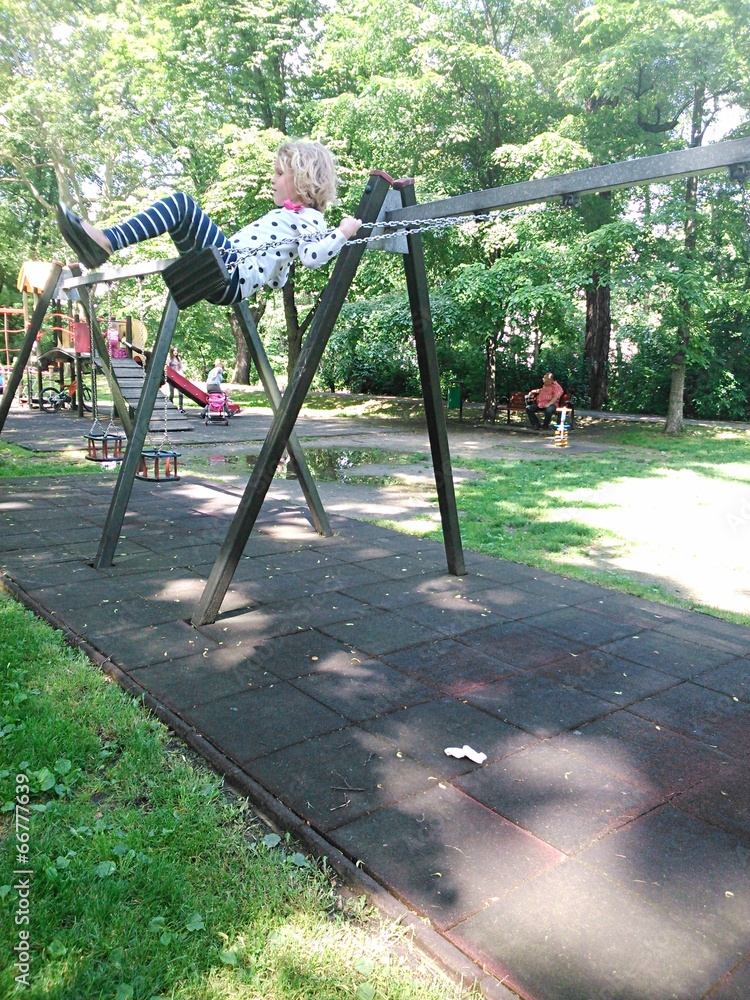 Fototapeta premium A girl on the playground