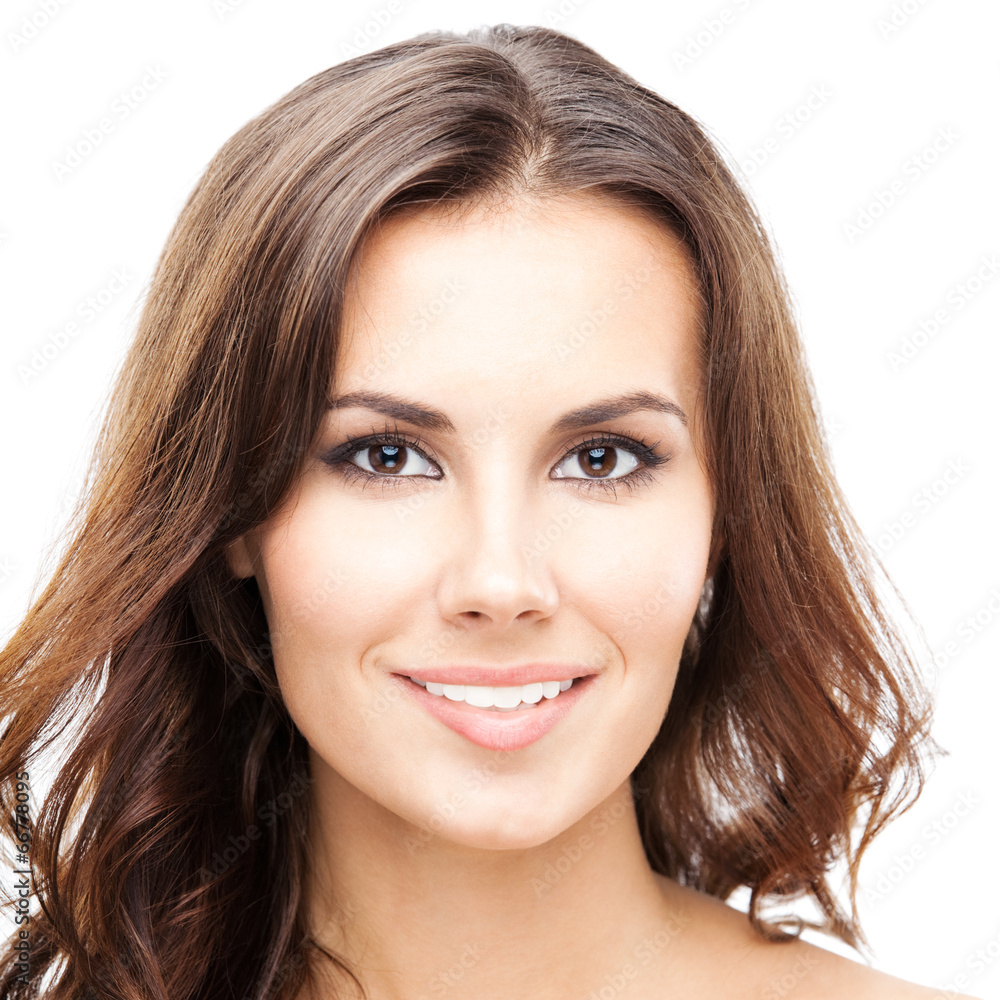 Portrait of beautiful woman, on white Portrait of beautiful woman, on white