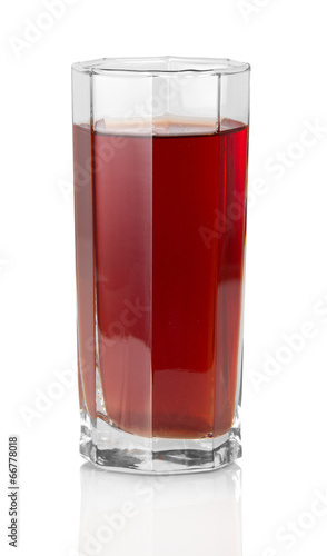 The glass of grape juice
