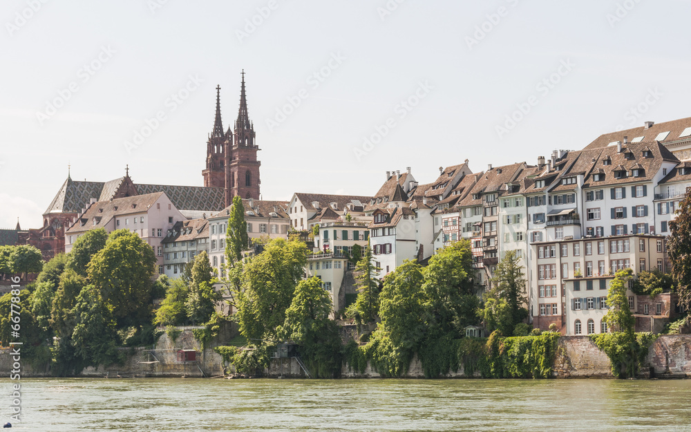 Basel, Altstadt, Münster, Kirche, Rhein, Sommer, Schweiz