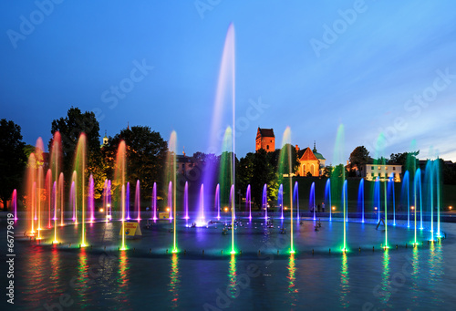 The illuminated fountain at night photo