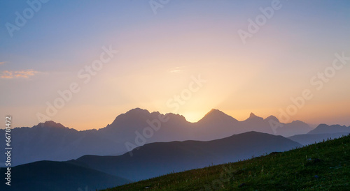 Beautiful valley in Caucasus mountains in Svaneti  Georgia