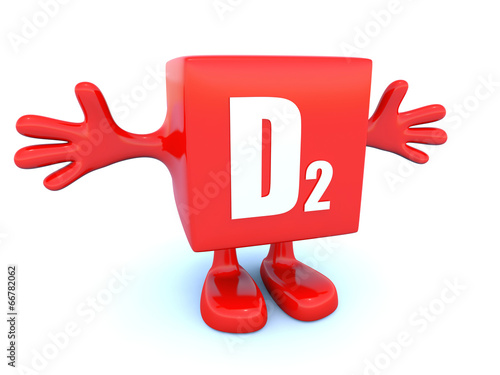 D2 vitamin symbol on red figure photo