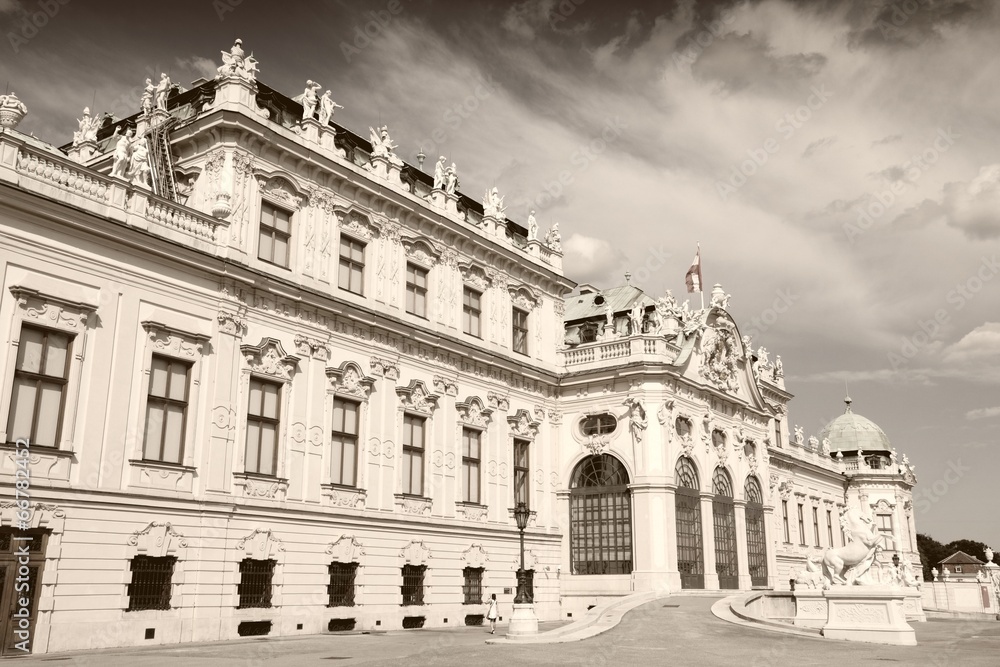 Belvedere palace - sepia image