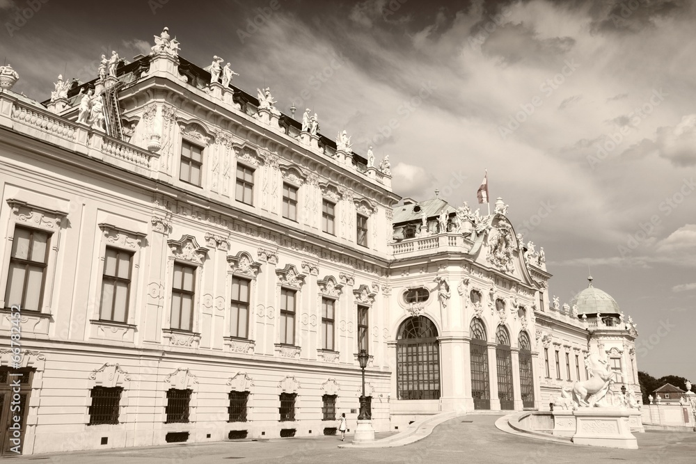 Belvedere palace - sepia image Belvedere palace - sepia image