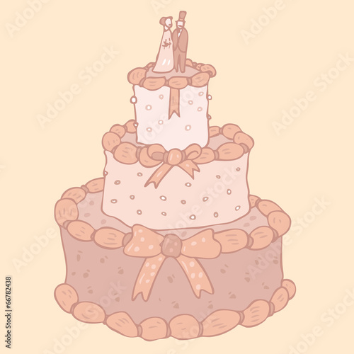 torte (cake) vector Illustration, hand drawing