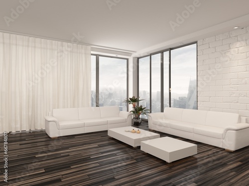 Fototapeta Naklejka Na Ścianę i Meble -  Modern minimalist sitting room interior
