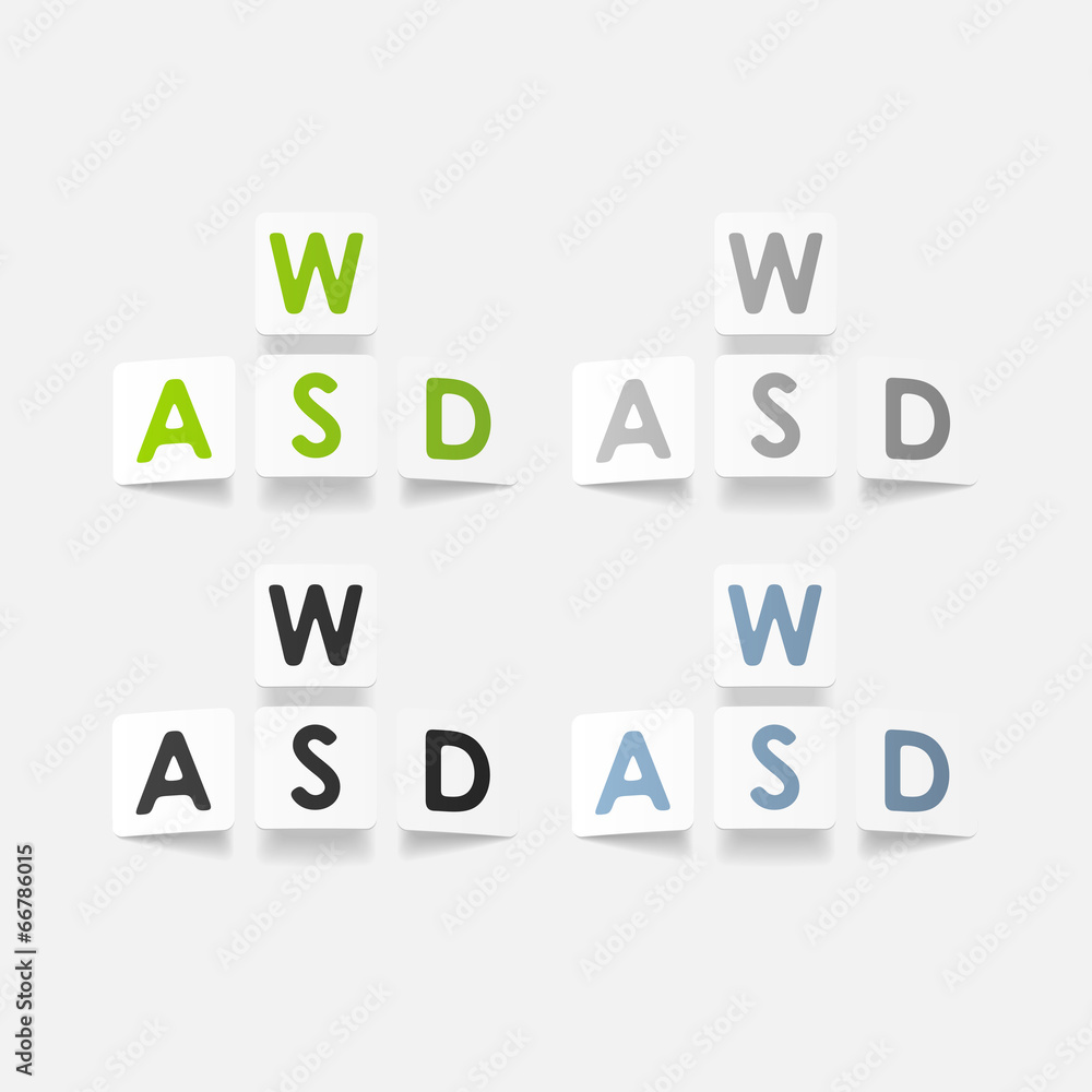 realistic design element: wasd realistic design element: wasd