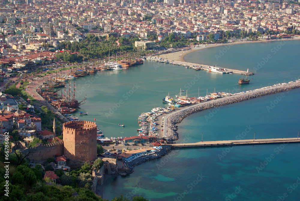 Red tower in Alanya, Turkey
