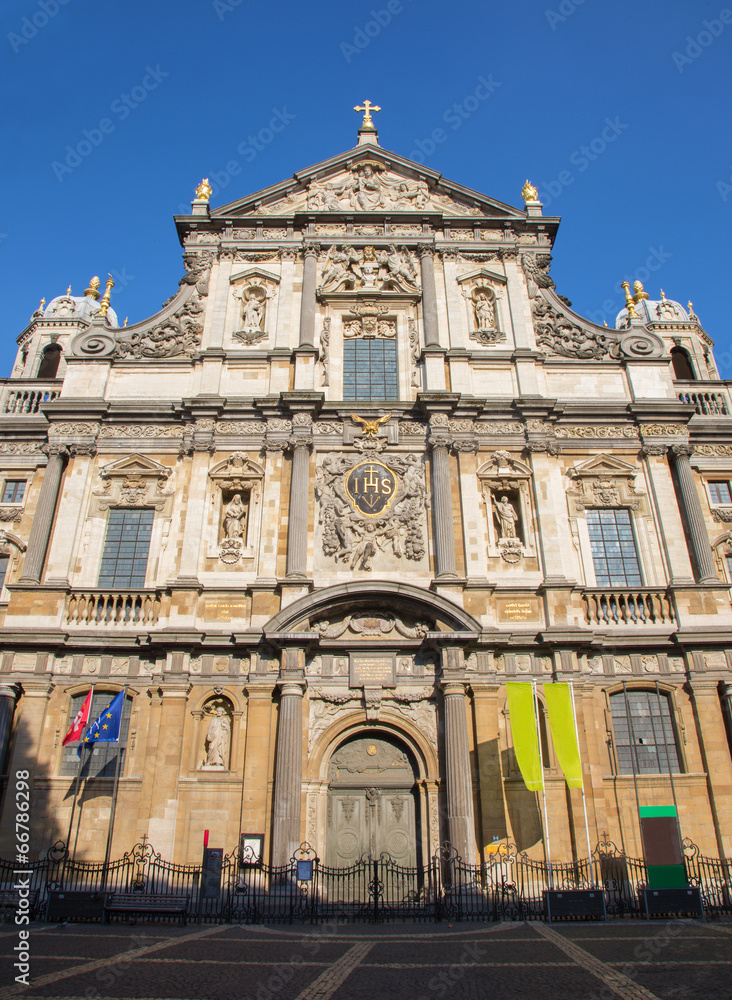 Antwerp - portal of baroque church of Saint Charles Boromeo