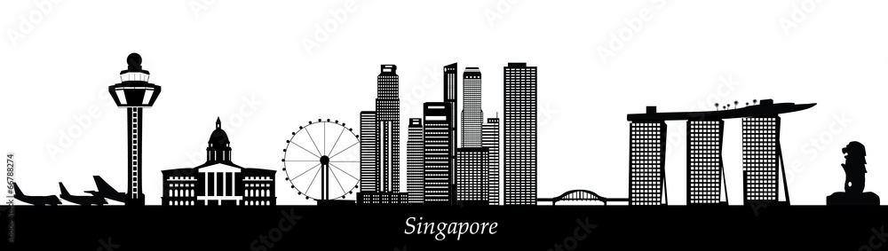 Fototapeta premium singapore skyline