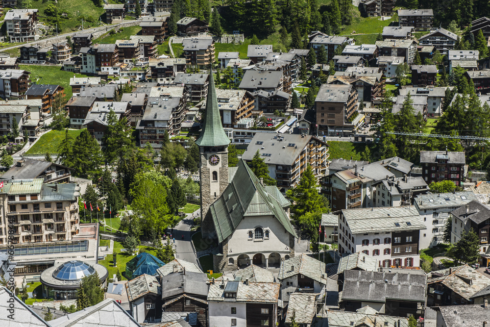 Fototapeta premium Blick auf Zermatt, Schweiz