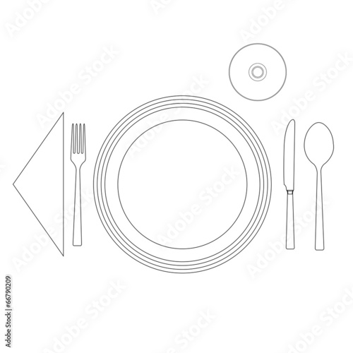 Silhouette of a cutlery