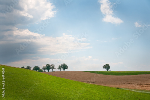 rural hill land on a gloomy day in Austria