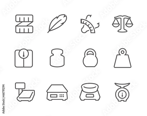 Outline Scales and Rulers Icons