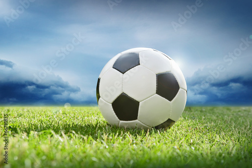 Soccer ball on green grass © Pasko Maksim 