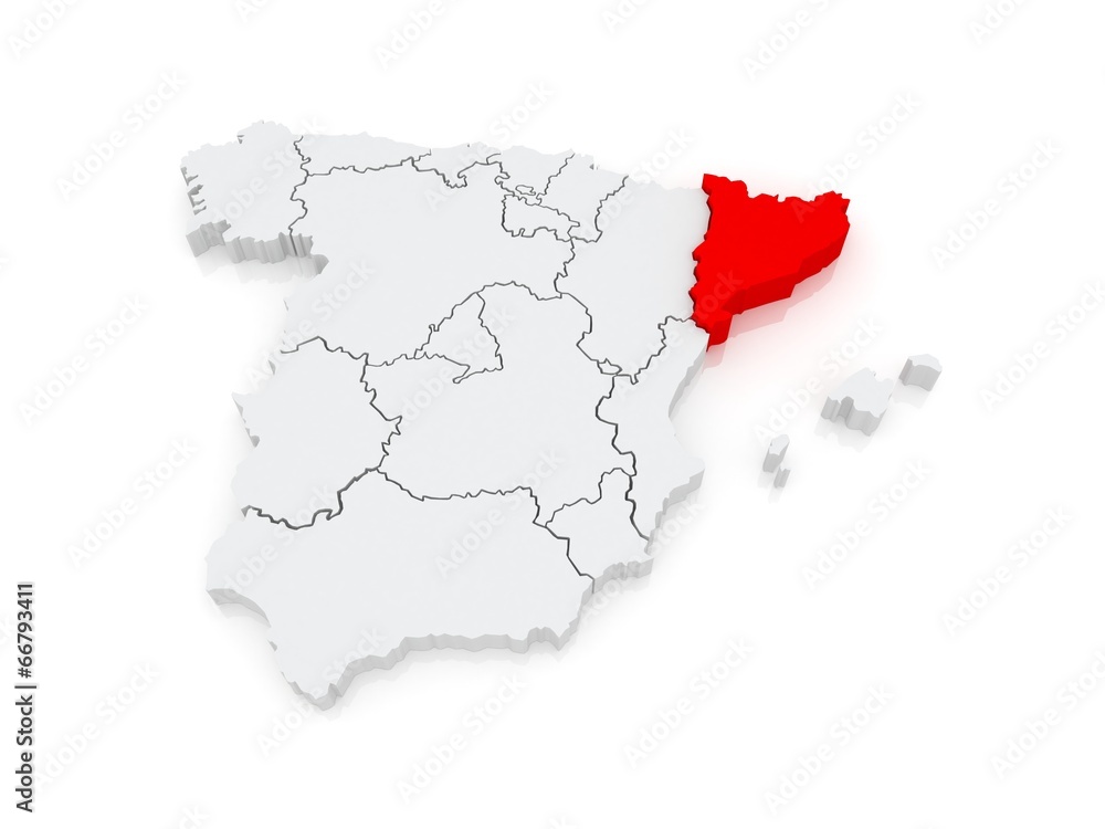 Fototapeta premium Map of Catalonia. Spain.