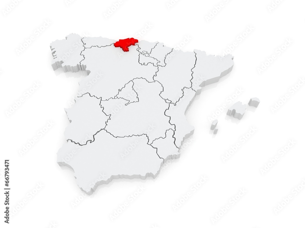 Fototapeta premium Map of Cantabria. Spain.