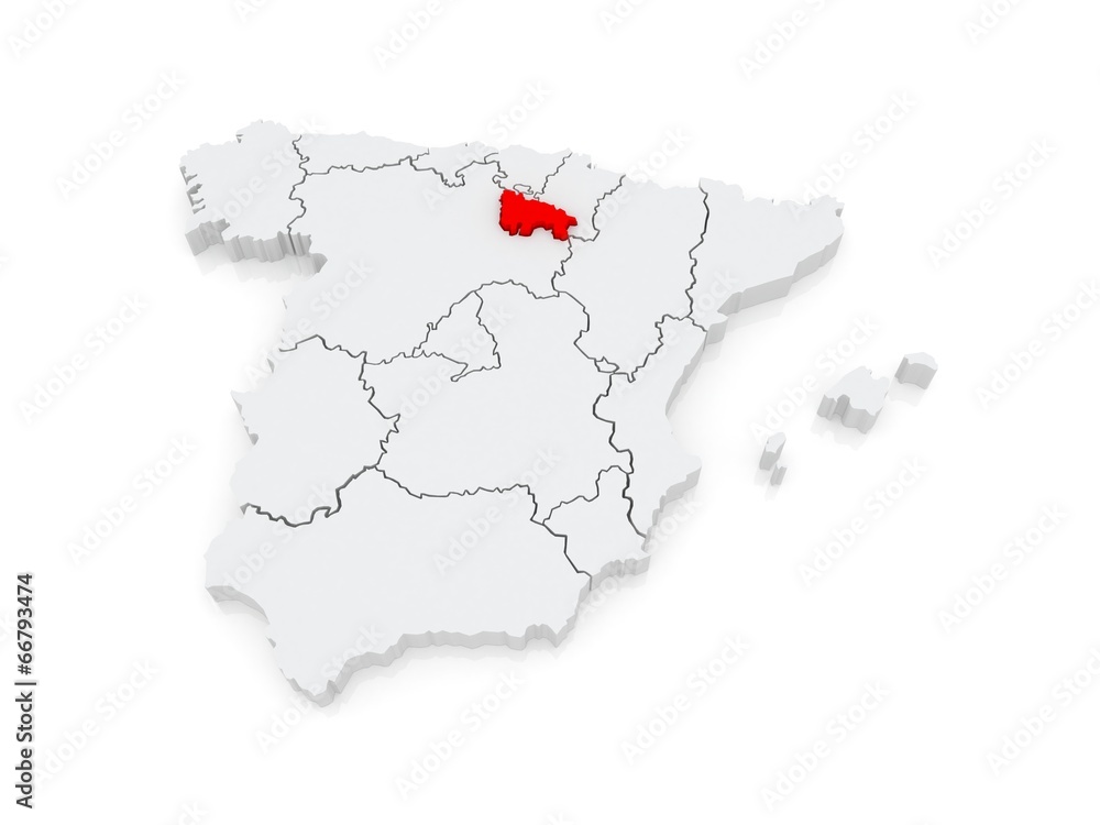 Map of Rioja. Spain.