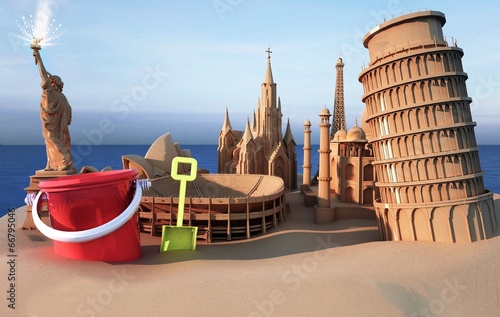 Monumentali castelli di sabbia 3d