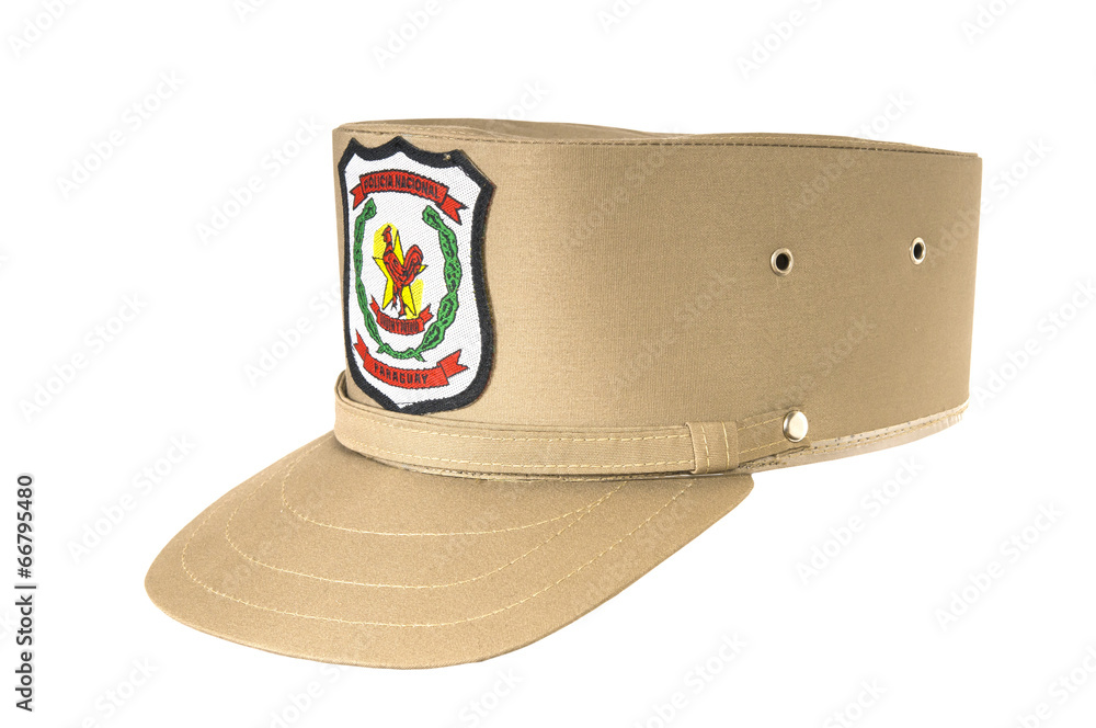background. Paraguay police officer 