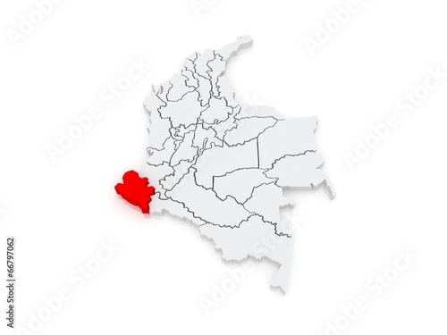 Map of Narino. Colombia. photo