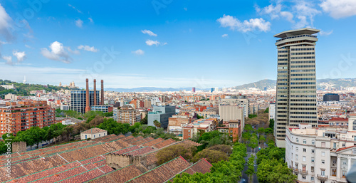 View from top of Columbus Statue in Barcelona photo