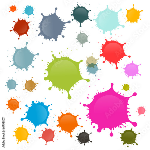 Colorful Vector Stains, Blots, Splashes Set