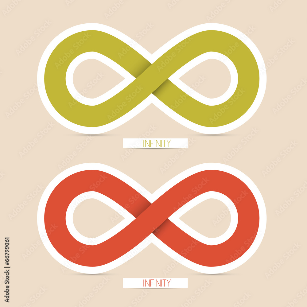 Red and Green Paper Vector Infinity Symbols Red and Green Paper Vector Infinity Symbols