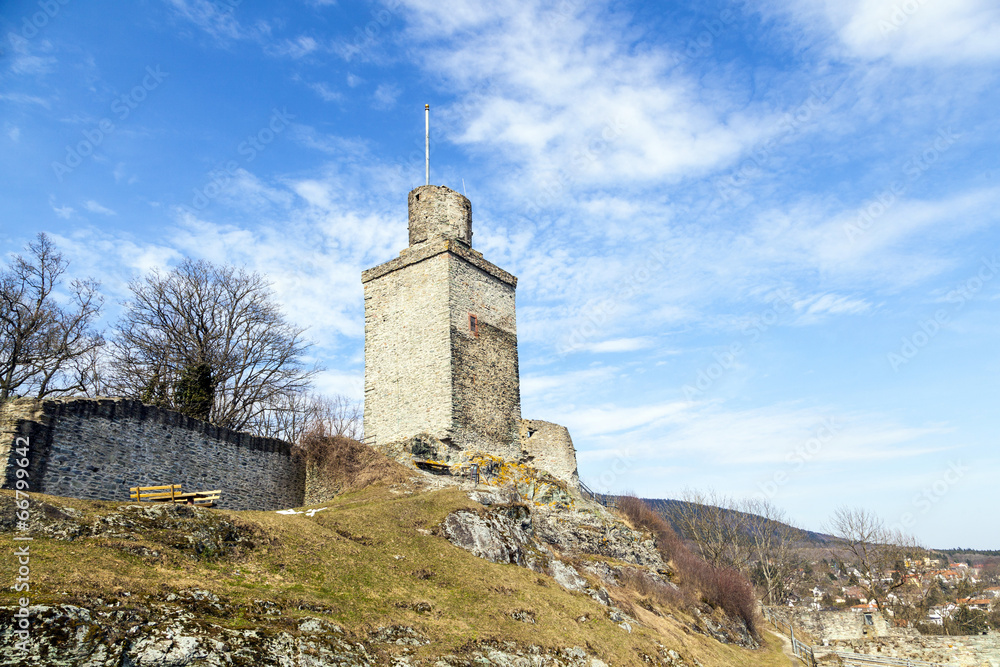 old Falkenstein castle under clear blue sky