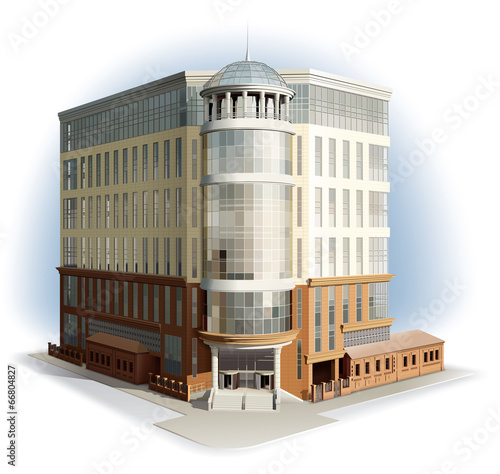 Фотография Modern building. Detailed illustration