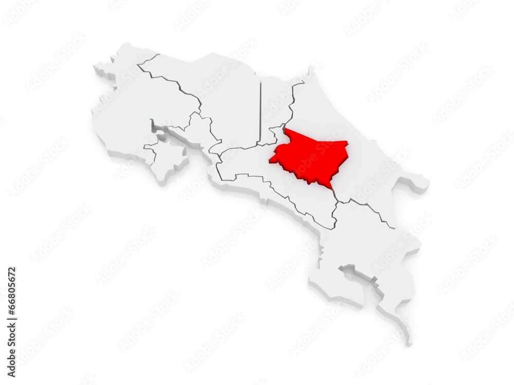 Fototapeta premium Map of Cartago. Costa Rica.
