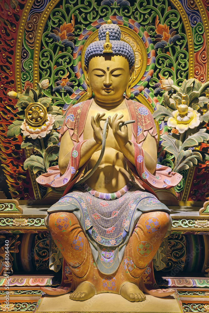 Wood Carved Sitting Buddha