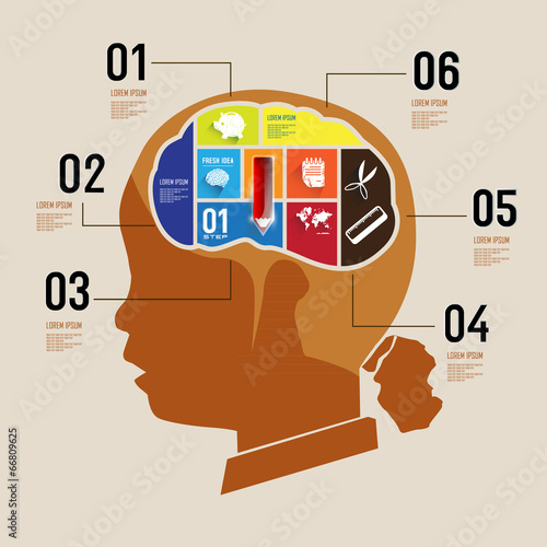infographic Template with Head puzzle