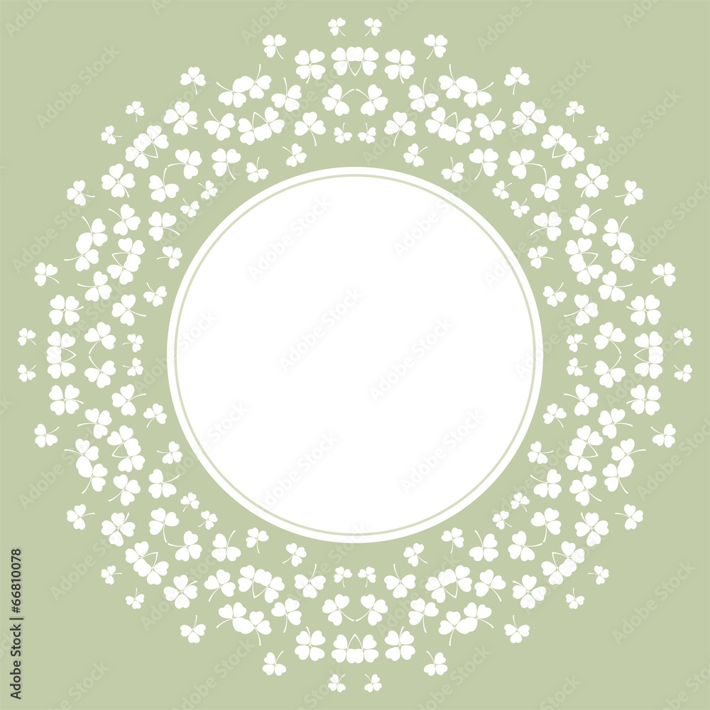 Decorative flower background with clover and place for text Decorative flower background with clover and place for text