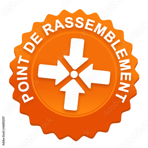 point de rassemblement sur bouton web denté orange