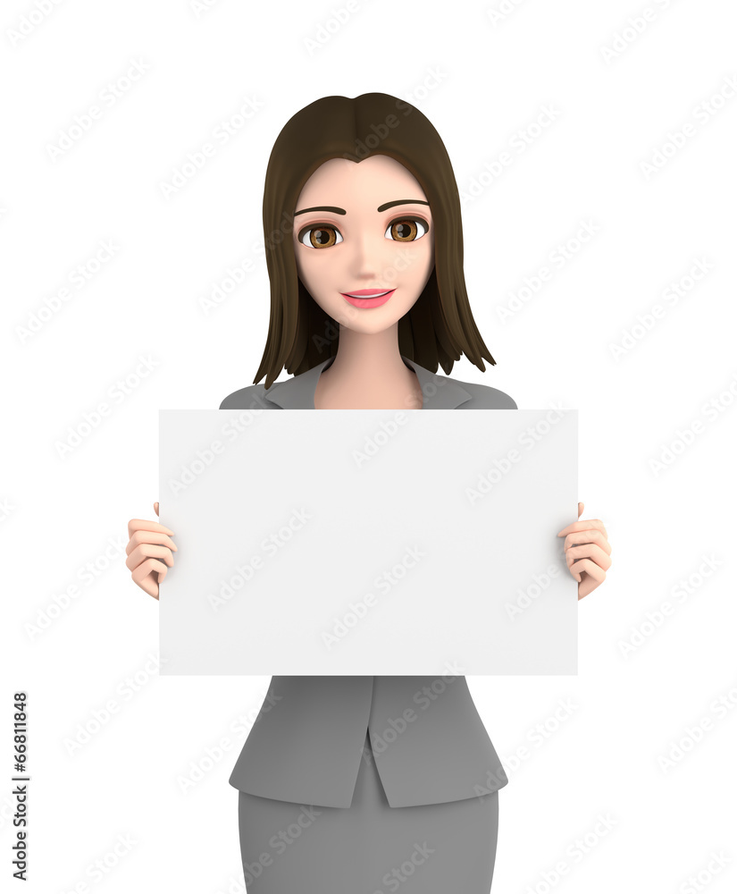 3D illustration character - business woman 3D illustration character - business woman