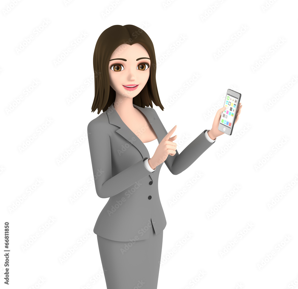 3D illustration character - business woman 3D illustration character - business woman