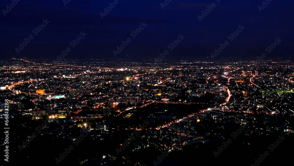 HD Time lapse Chiang Mai city View Evening HD Time lapse Chiang Mai city View Evening