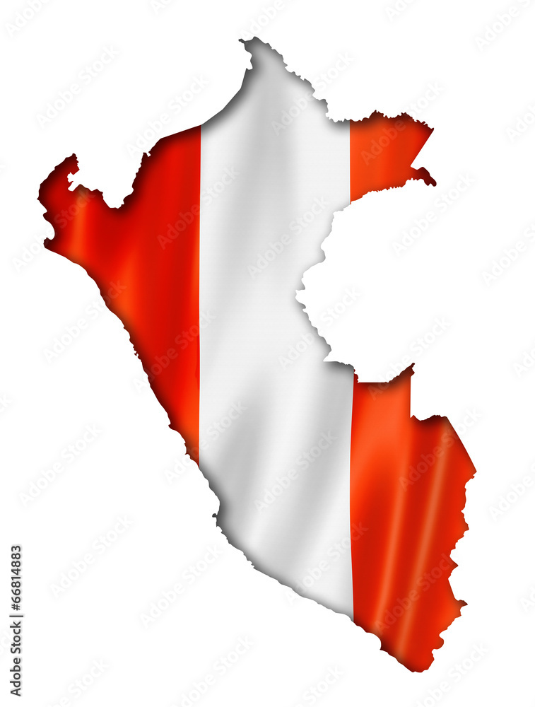 Naklejka premium peruvian flag map