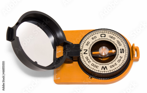 Tourist compass with mirror