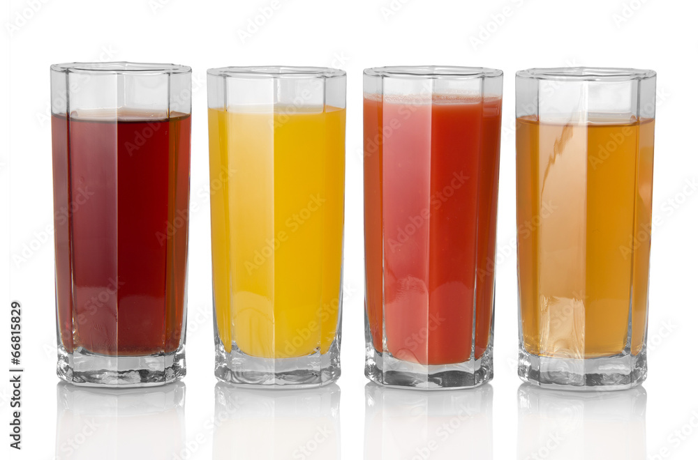 Full glasses with the different juice Full glasses with the different juice