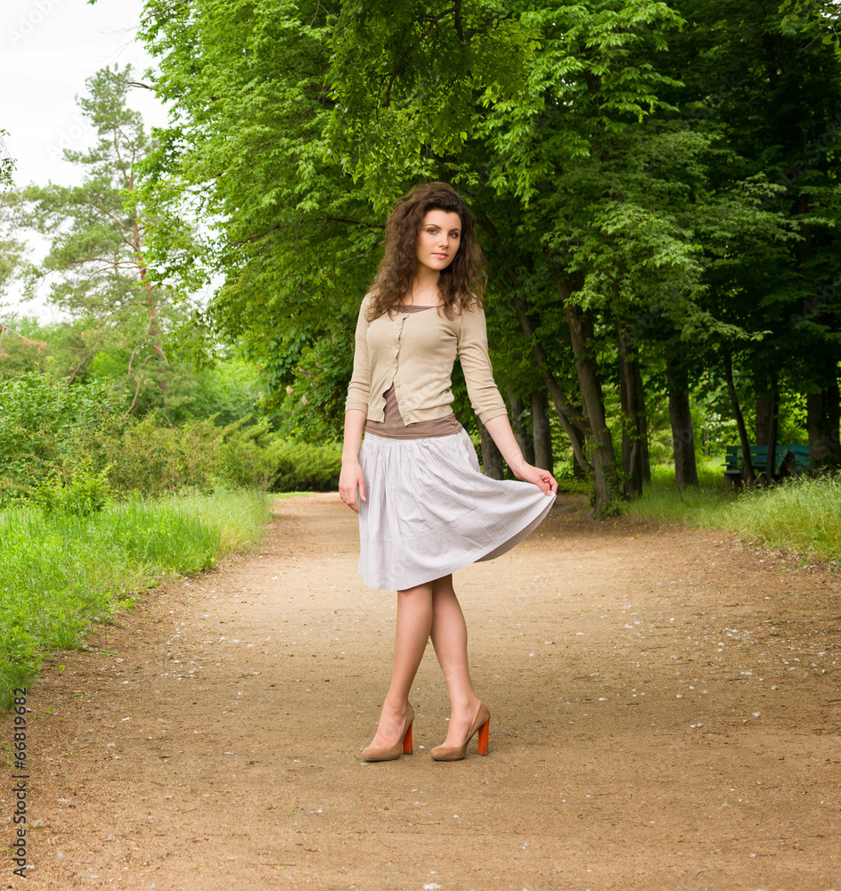 beautiful girl in park