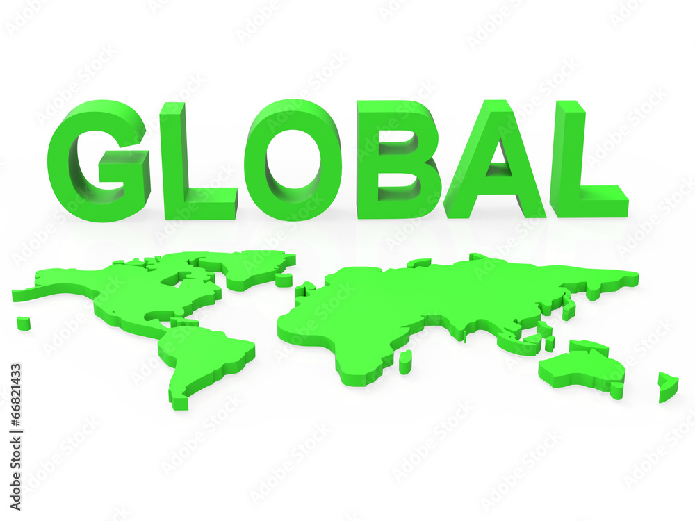 Global World Indicates Network Server And Computer Global World Indicates Network Server And Computer