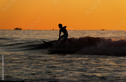 Silhouette of surfer