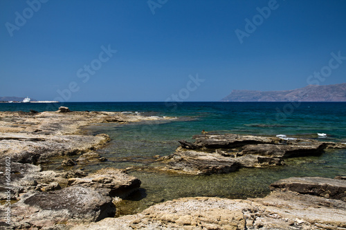 beach with rocks in Crete, Greece 