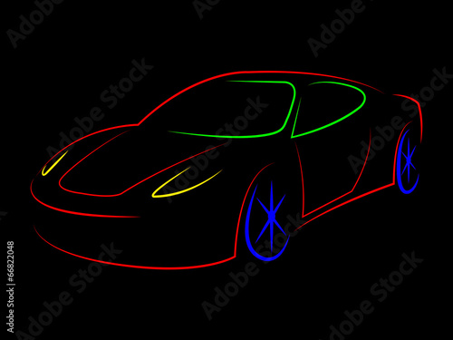 Sportscar Illustration Means Modern Sporty And Design