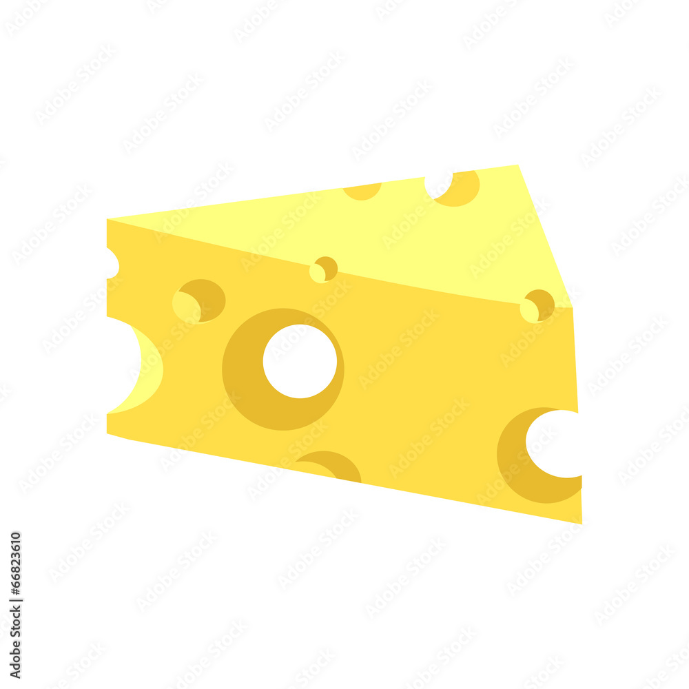 Piece of Cheese Isolated